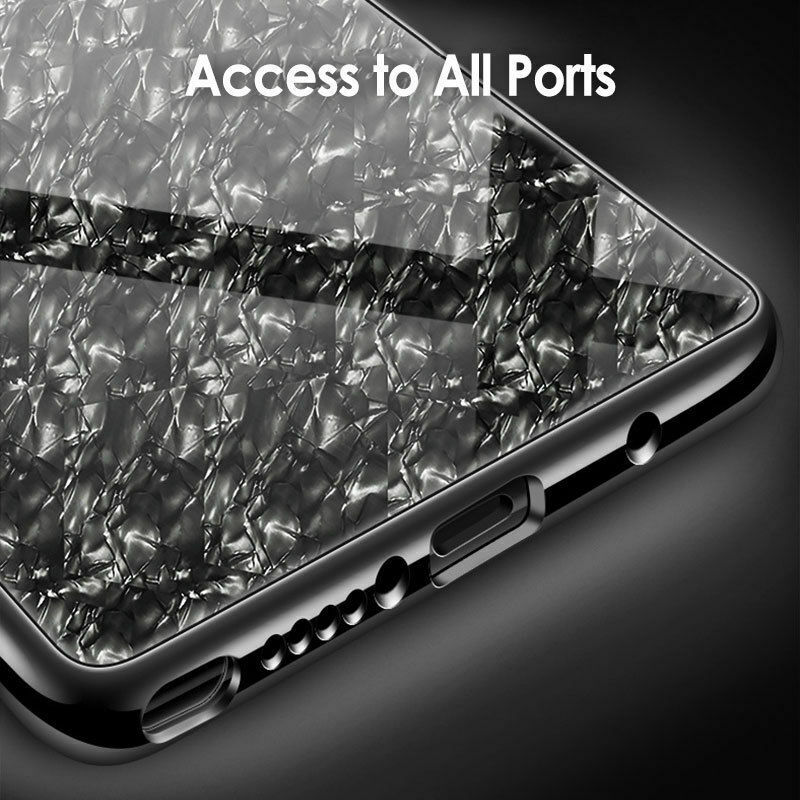 For Samsung S9 Case Luxury Tempered Glass Back Shockproof Cover-Black