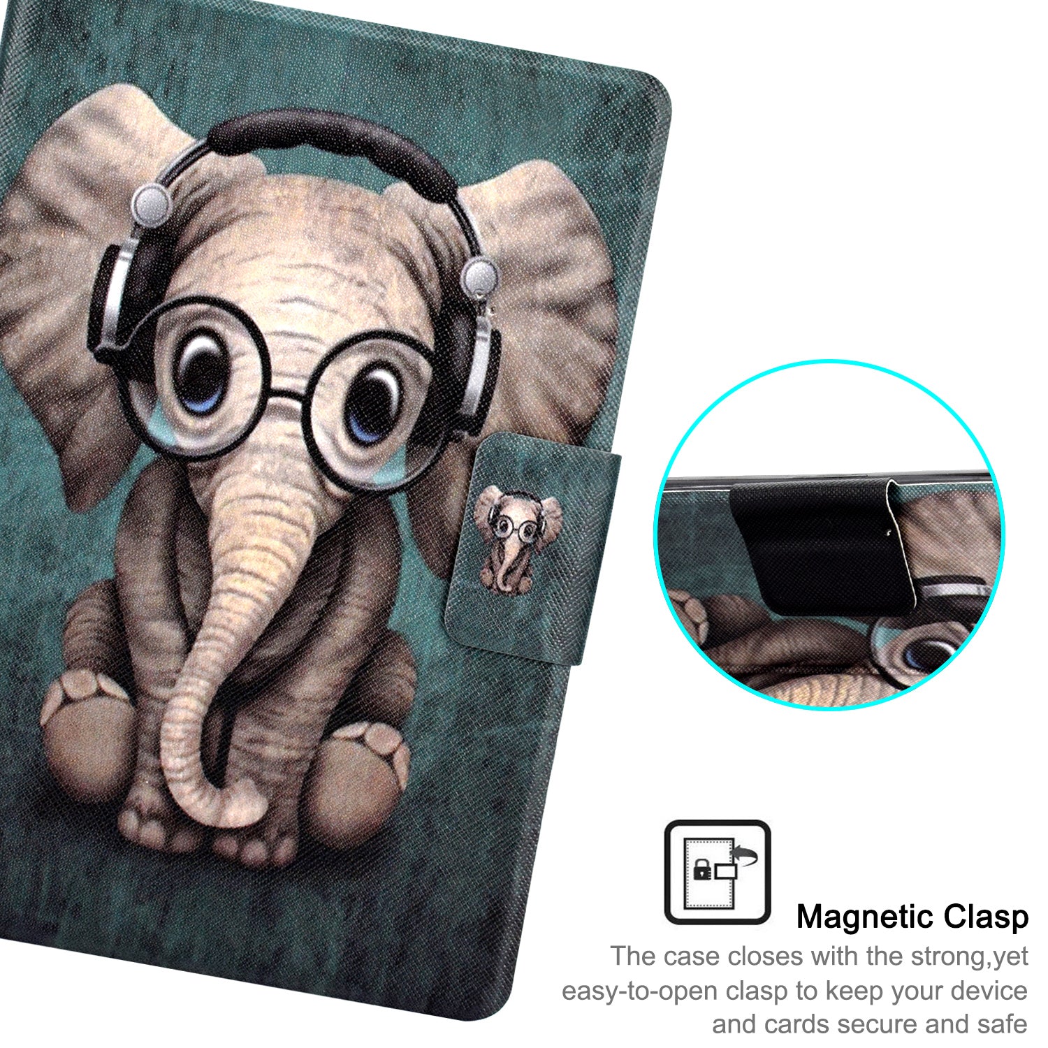 New Amazon Kindle 2019 10th 6" Inch Case Smart Flip Leather Back Slim Cover-Elephant