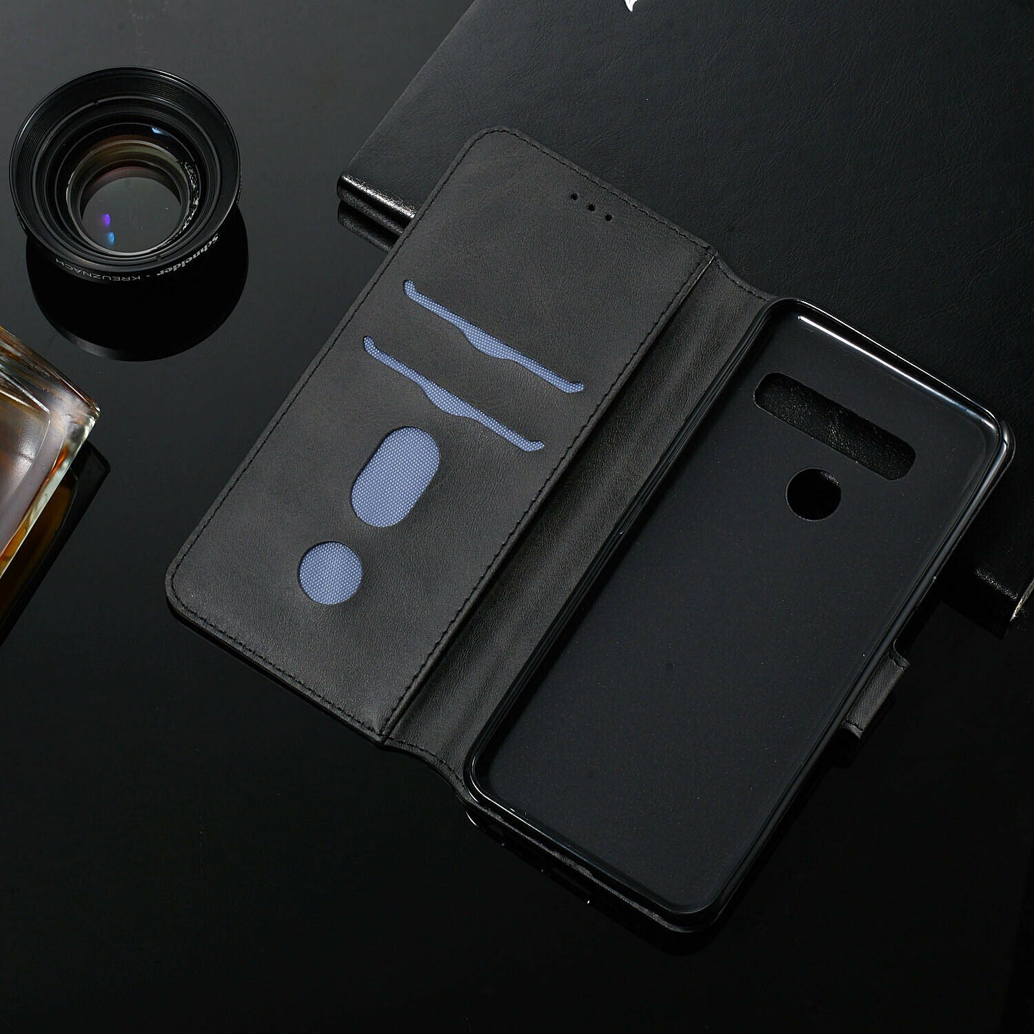 For LG Q60 Luxury Wallet Leather Case Card Slots Cover