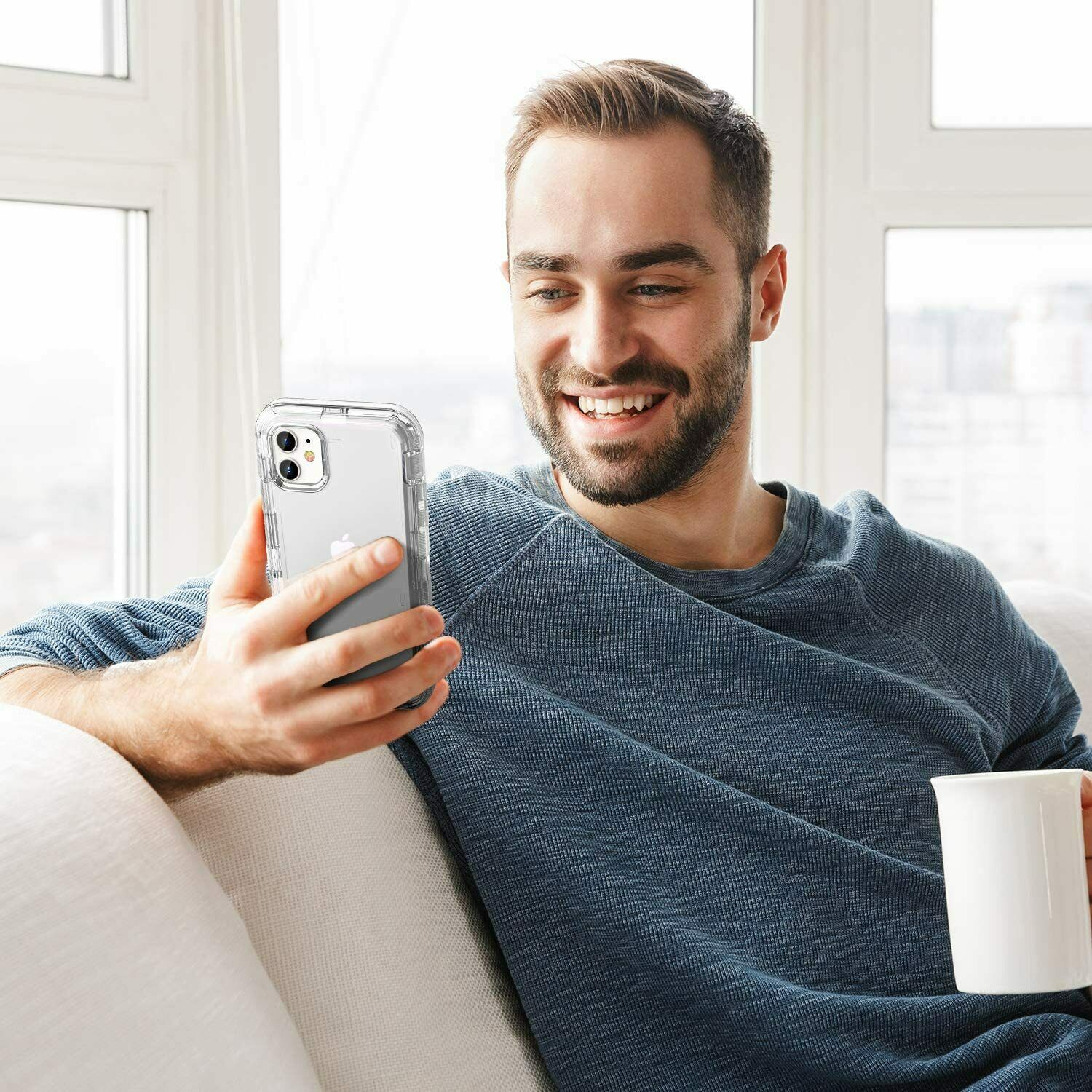 For iPhone 12 Pro Max Case Heavy Duty Shockproof 360 Full-body Clear Cover