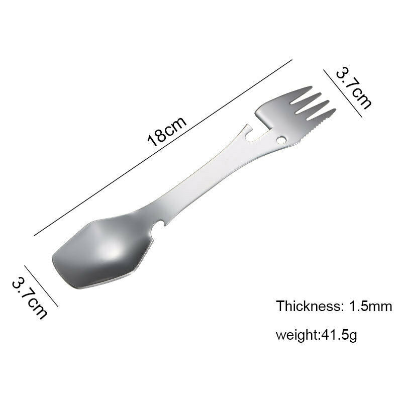 Stainless Steel multifunctional Cutlery Knife Fork Spoon Clip Camping Hiking