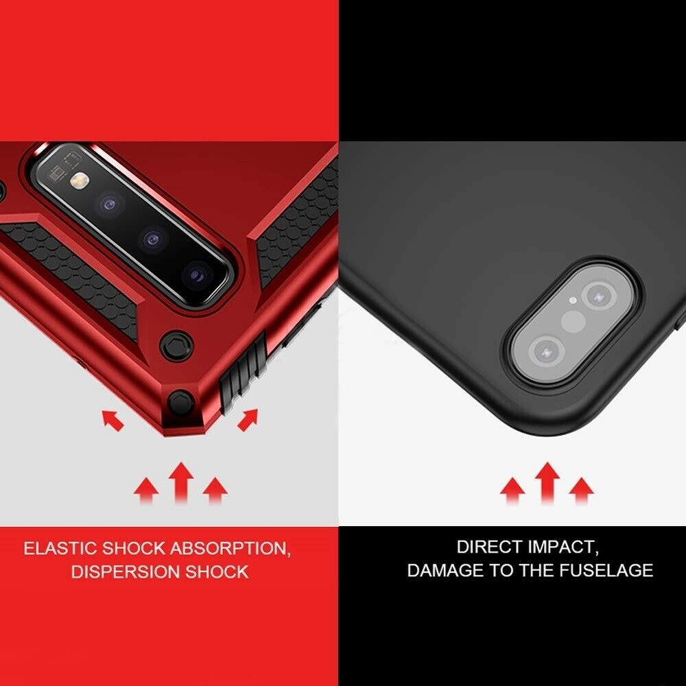 Samsung Note 10 Plus Heavy Duty Armor 360° Stand Ring Holder Case Cover