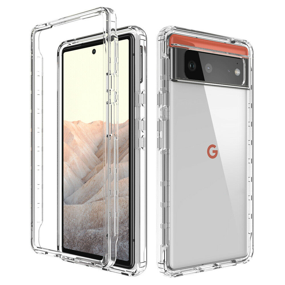 For Google Pixel 6/6 Pro Soft Clear Heavy Duty Hard Case Cover Screen Protector