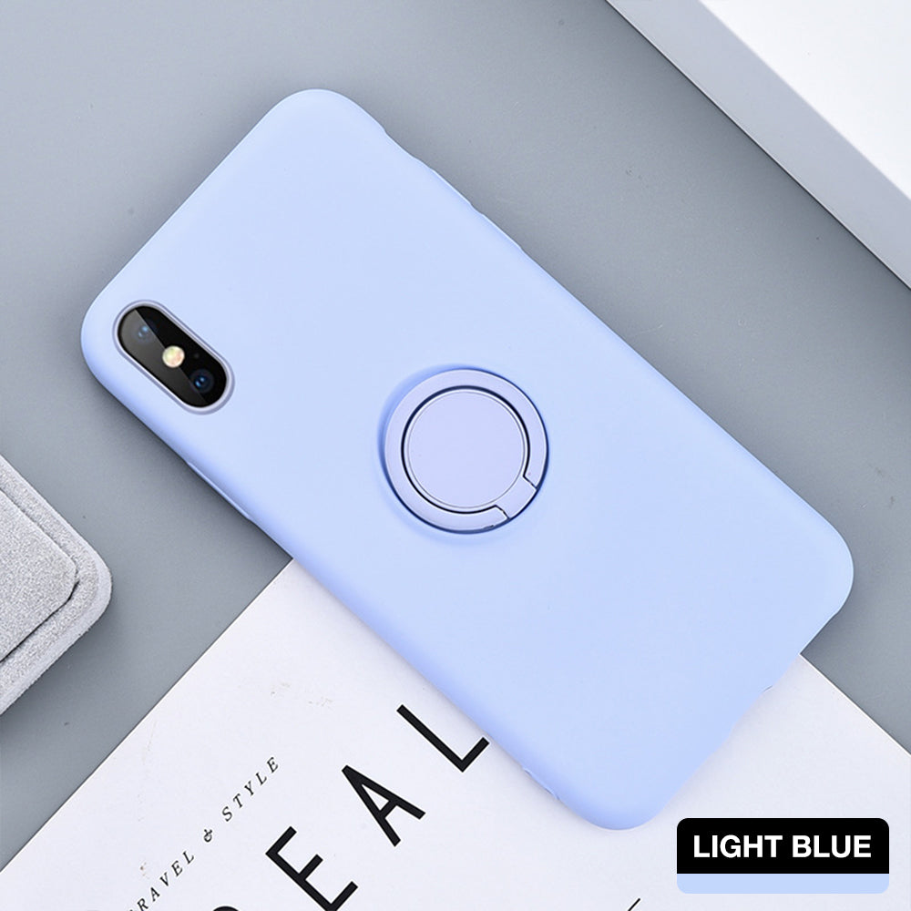 iPhone XR Thin Soft Silicone Ring Holder Case Cover