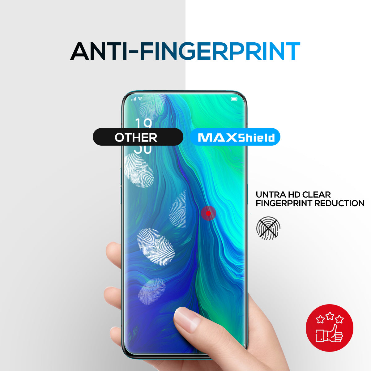 MAXSHIELD OPPO Reno 10X Zoom Full Adhesion Tempered Glass Screen Protector