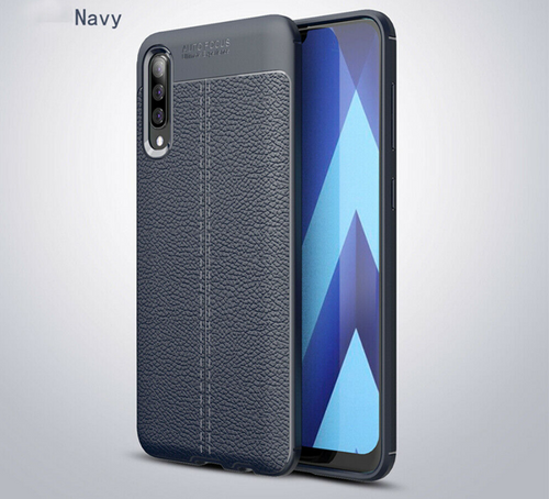 For Samsung A30 Luxury Ultra Slim Leather Rubber Shockproof Case Cover