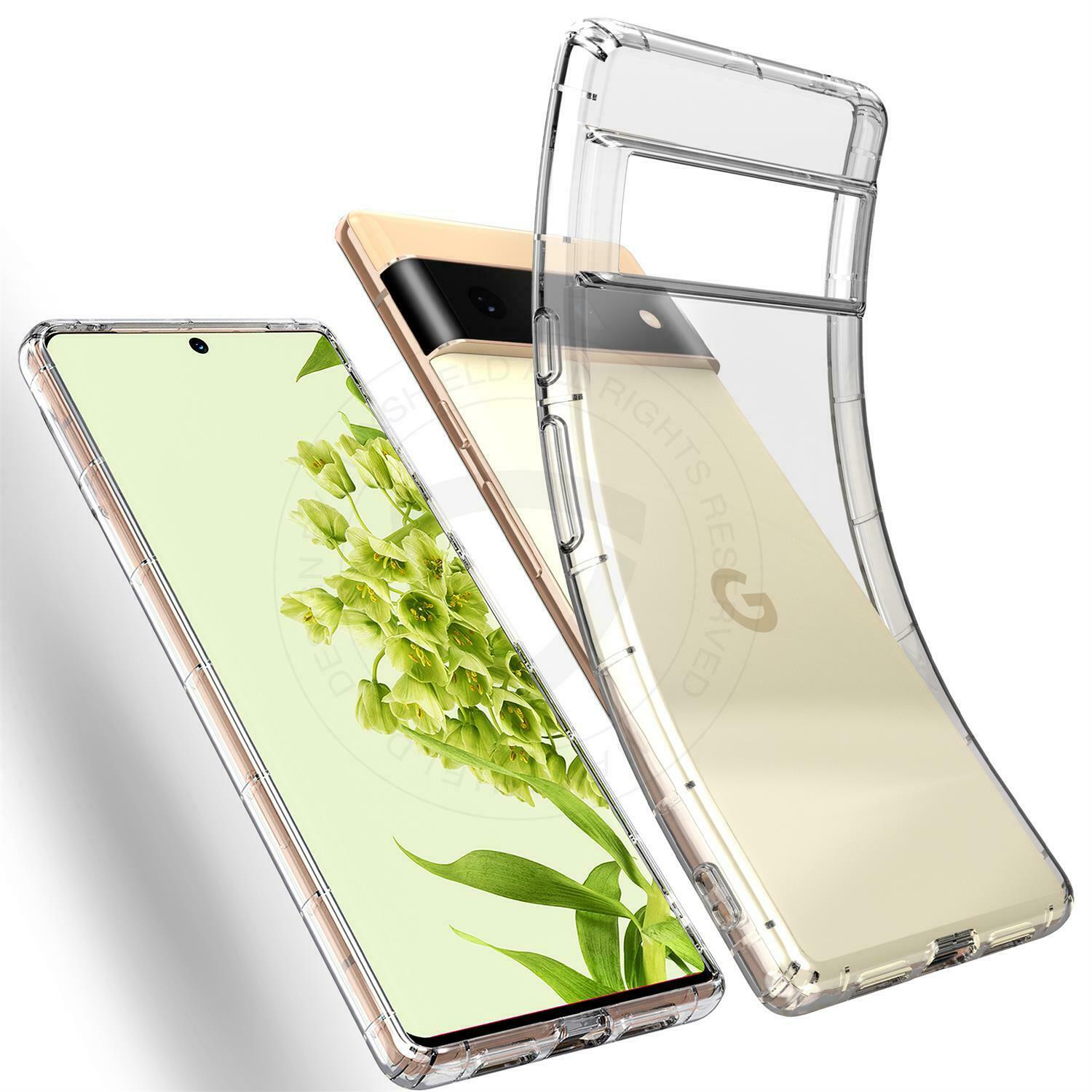 For Google Pixel 6/6 Pro Soft Clear Heavy Duty Hard Case Cover Screen Protector