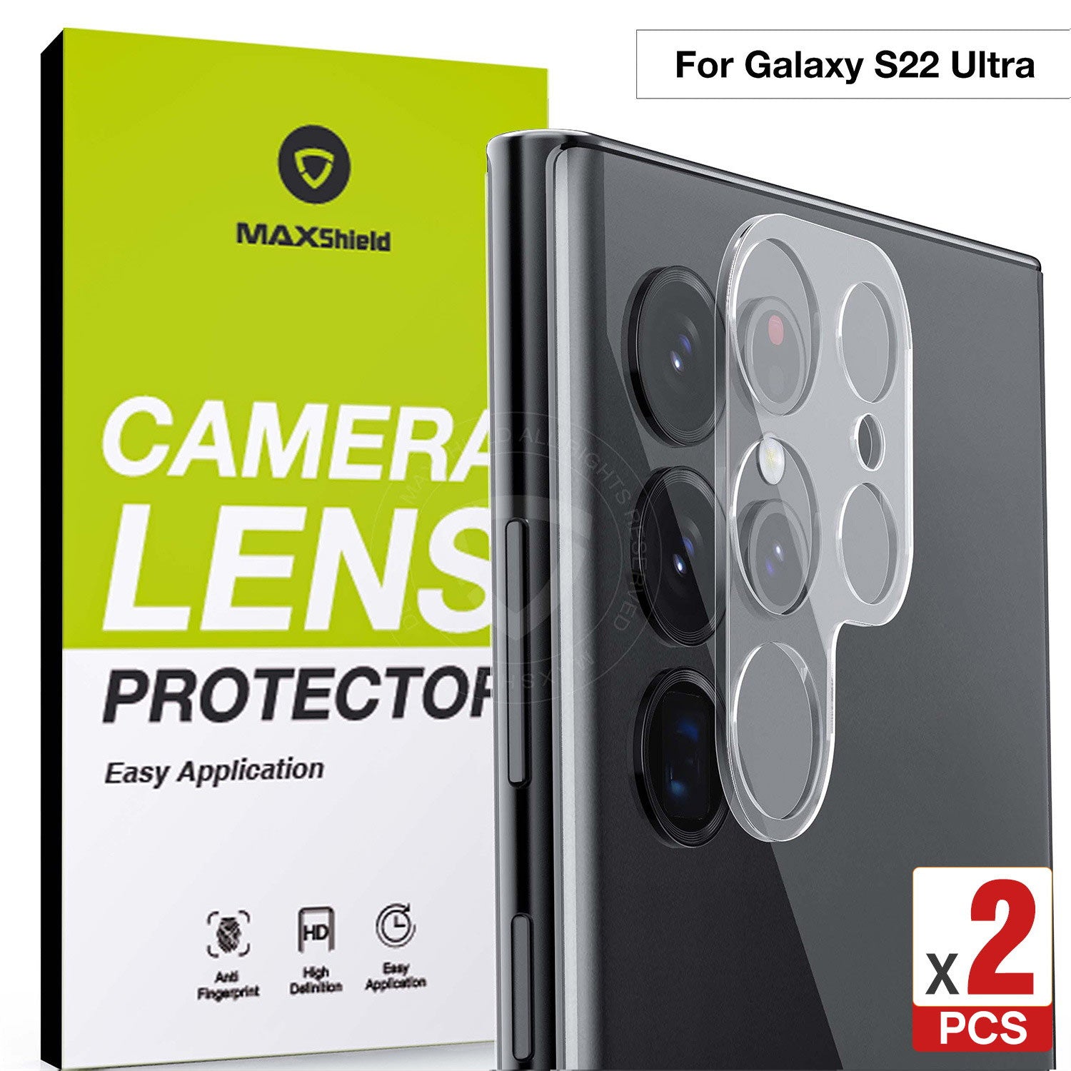 MAXSHIELD For Samsung Galaxy S22 Plus Ultra 5G Camera Lens Screen Glass Protector