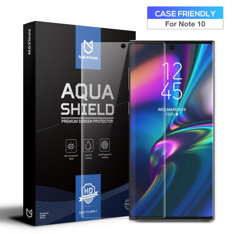 Galaxy Note 10 Screen Protector MaxShield HD Aqua Crystal for Samsung
