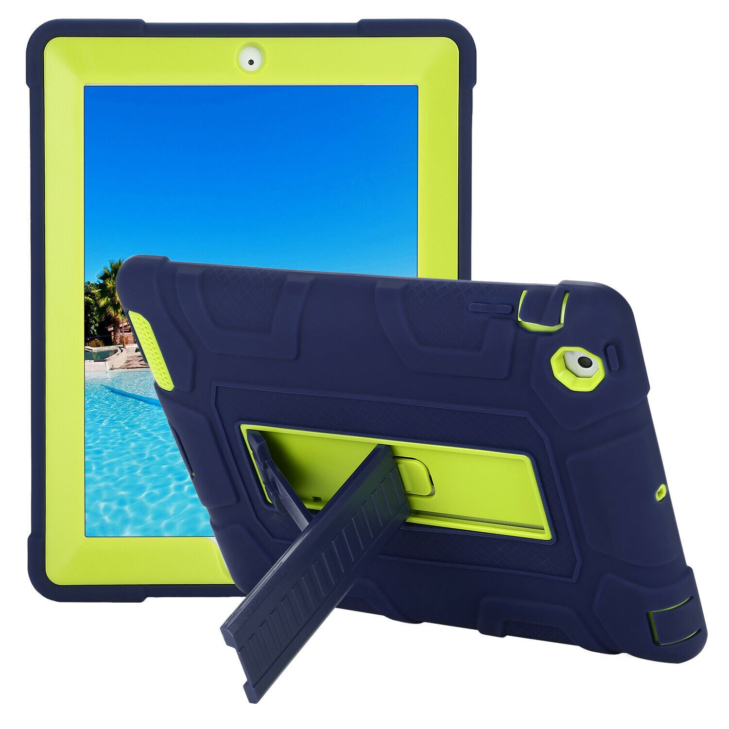 Kids Shockproof Case Heavy Duty Tough Kick Stand Cover for iPad Air