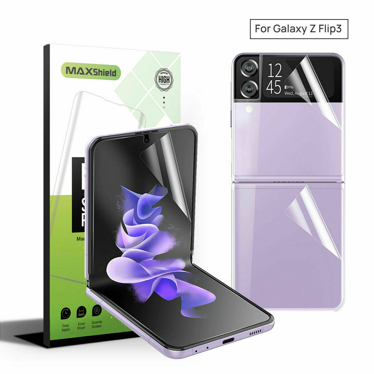 For Galaxy Z Fold3 2 5G Flip 3 Anti Spy Privacy Screen Protector Full Cover Case
