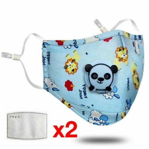 Pink Washable Reusable Anti Air Pollution Face Mask With Respirator &2 Filters for Kids-1 Pack