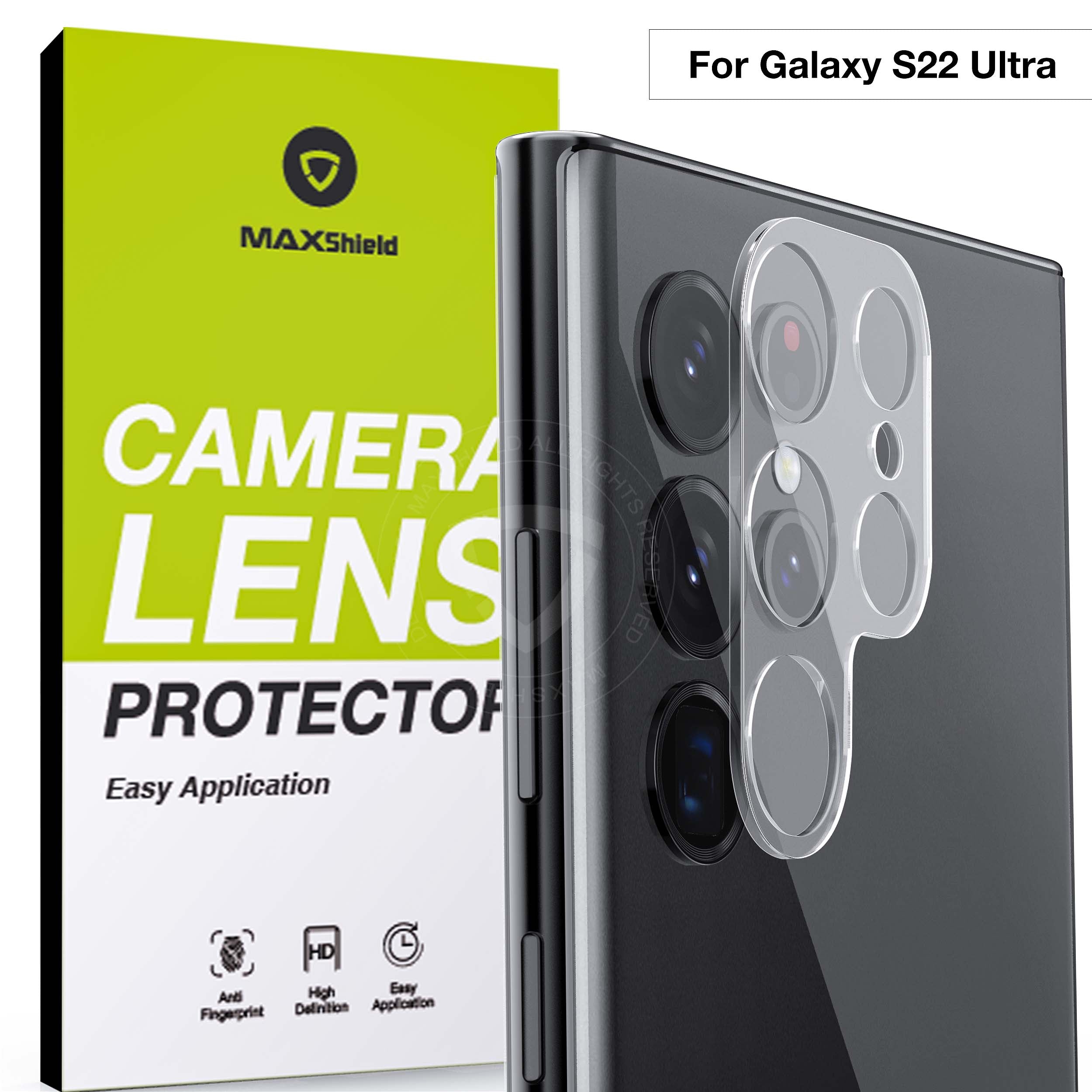 MAXSHIELD For Samsung Galaxy S22 Plus Ultra 5G Camera Lens Screen Glass Protector