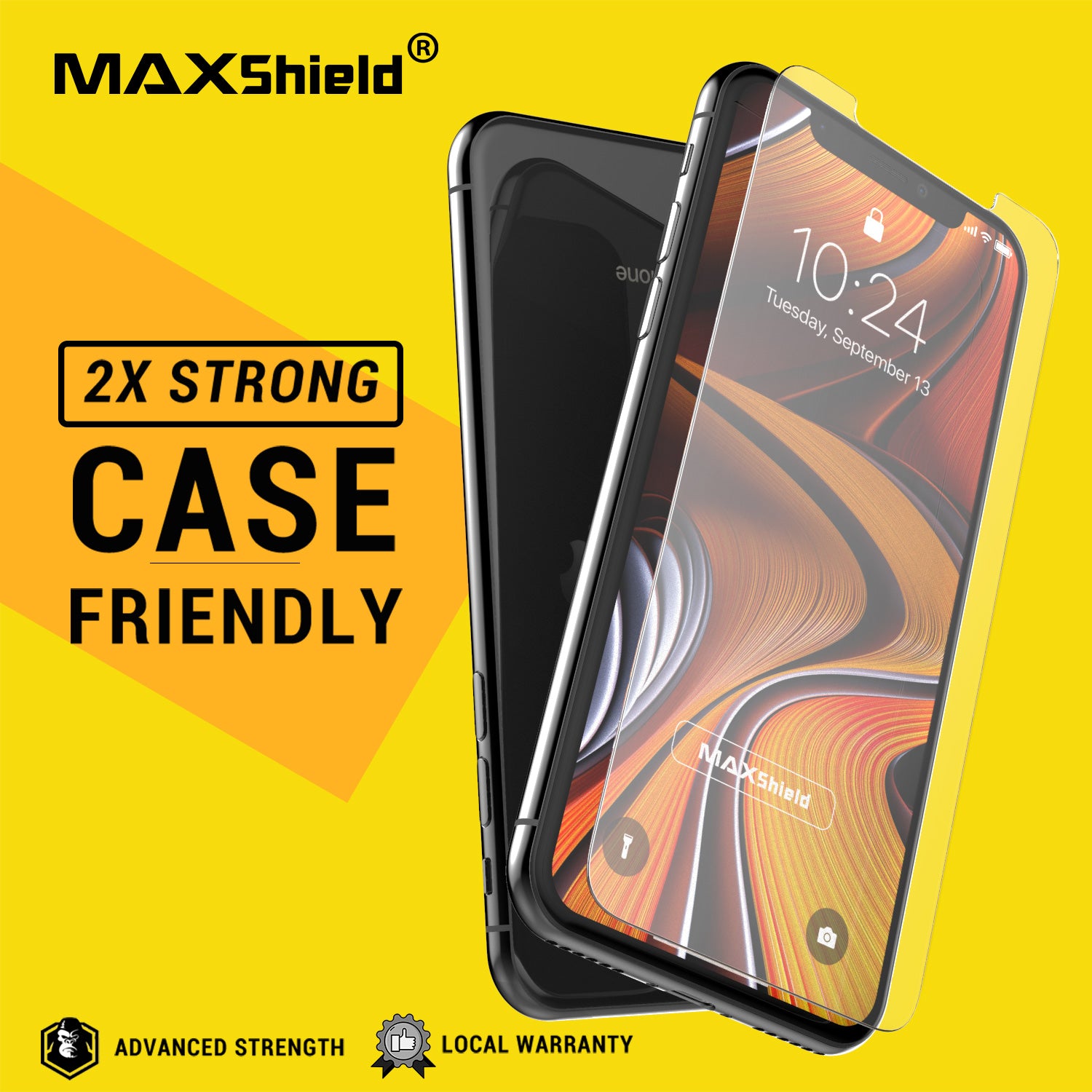 Apple iPhone XI 11 Pro Case, GLASS SCREEN PROTECTOR, MAXSHIELD PROTECTOR