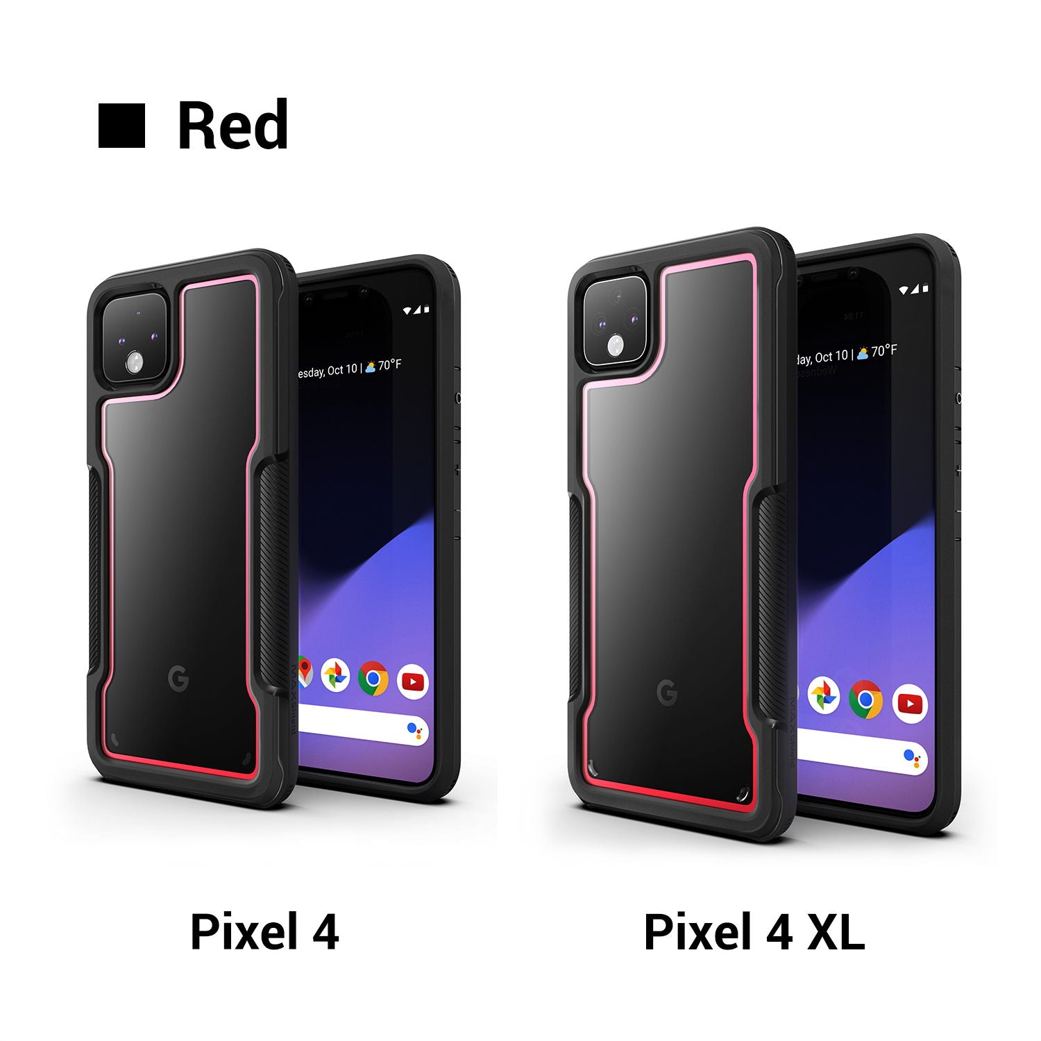 Pixel 4 Case MAXSHIELD Heavy Duty Shockproof Clear Slim Hybrid Cover