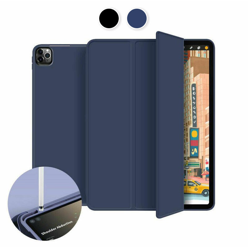 For iPad Pro 2021 12.9 Inch  Leather Case Cover Pencil Charging