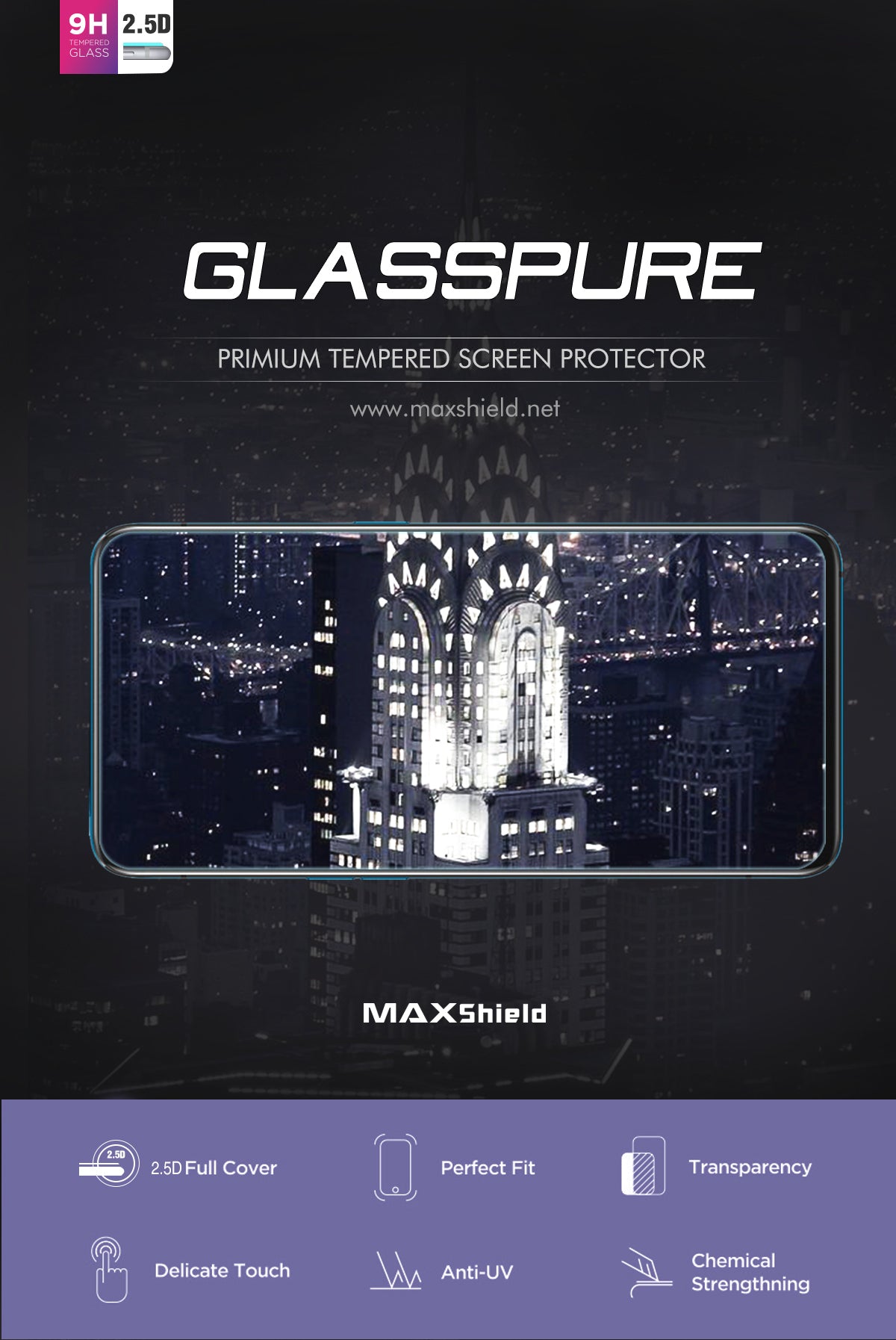 MAXSHIELD OPPO Reno 10X Zoom Full Adhesion Tempered Glass Screen Protector
