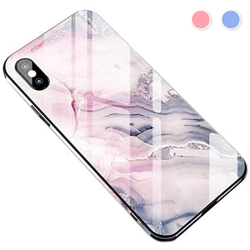 iPhone XS Case Shockproof Tough Glass Marble Soft Cover for Apple