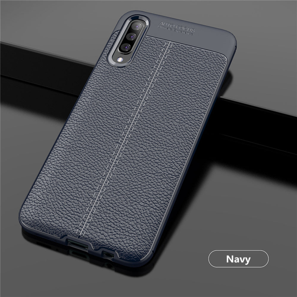 For Samsung A30 Luxury Ultra Slim Leather Rubber Shockproof Case Cover
