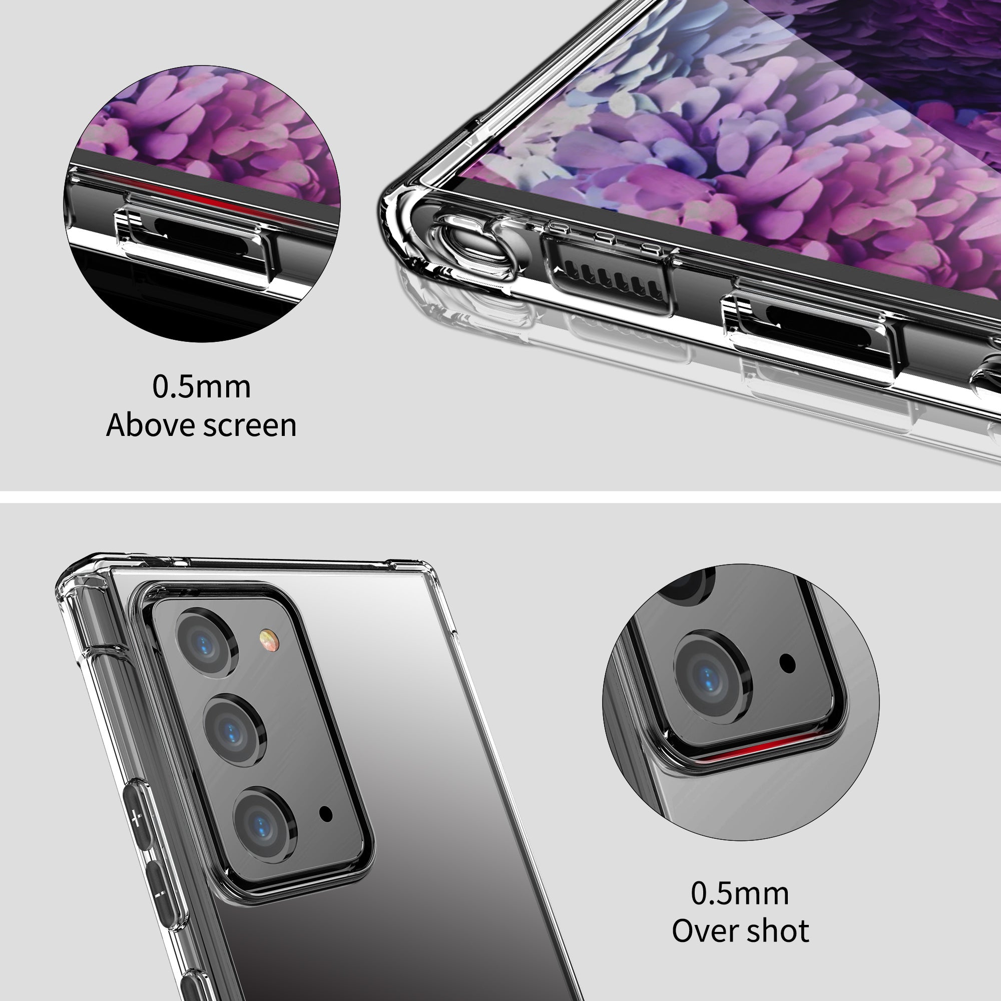 For Galaxy Note 20 Ultra 4G 5G Case Clear Shockproof Slim Bumper Cover