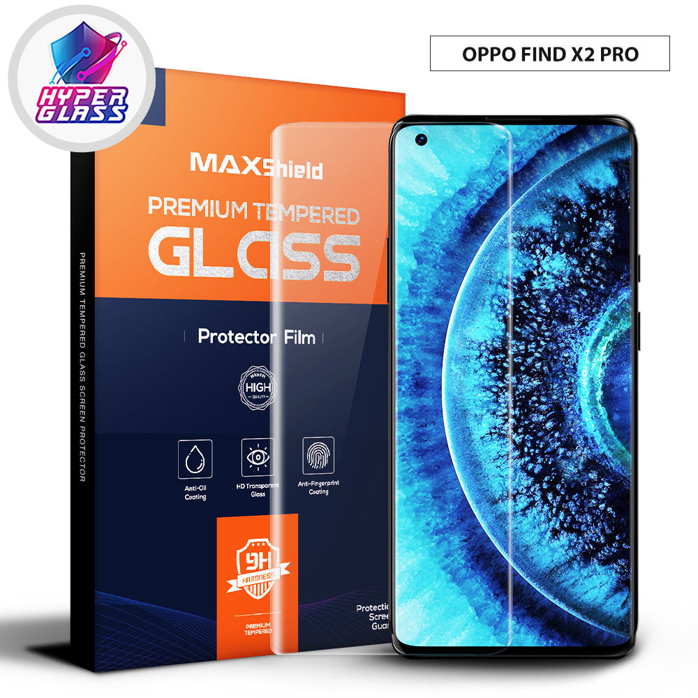 MAXSHIELD OPPO FIND X2 Pro Screen Protector Tempered Full Cover UV Glass
