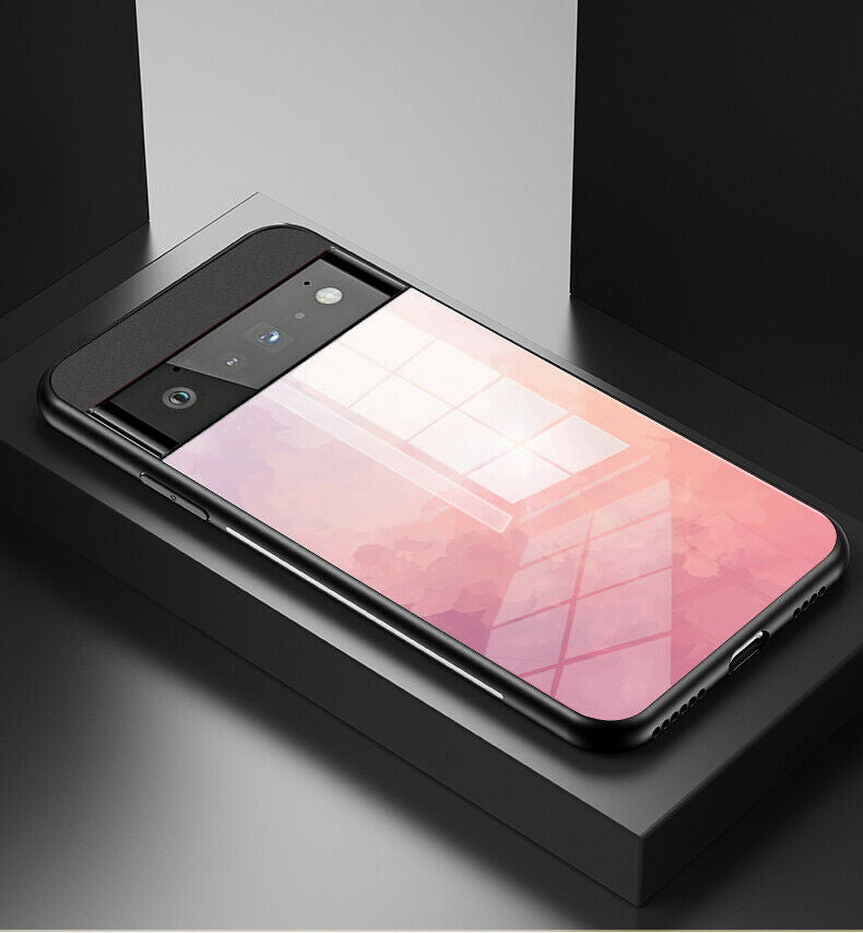 For Google Pixel 6 pro Case Shockproof Marble Temepered Glass Luxury Case Cover