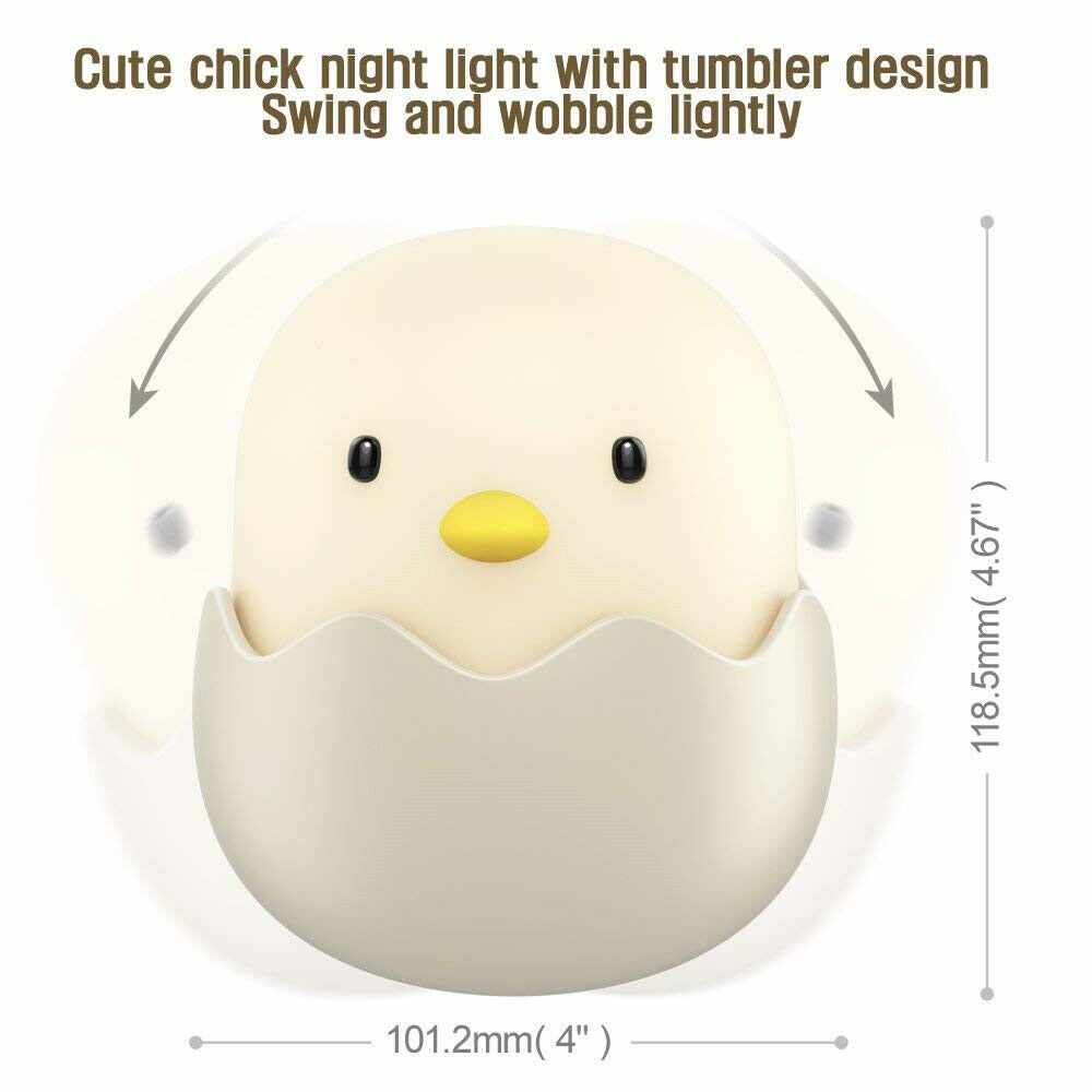 Night Light for Baby Cute Chick Lamp Safe Silicone LED Touch Bedside
