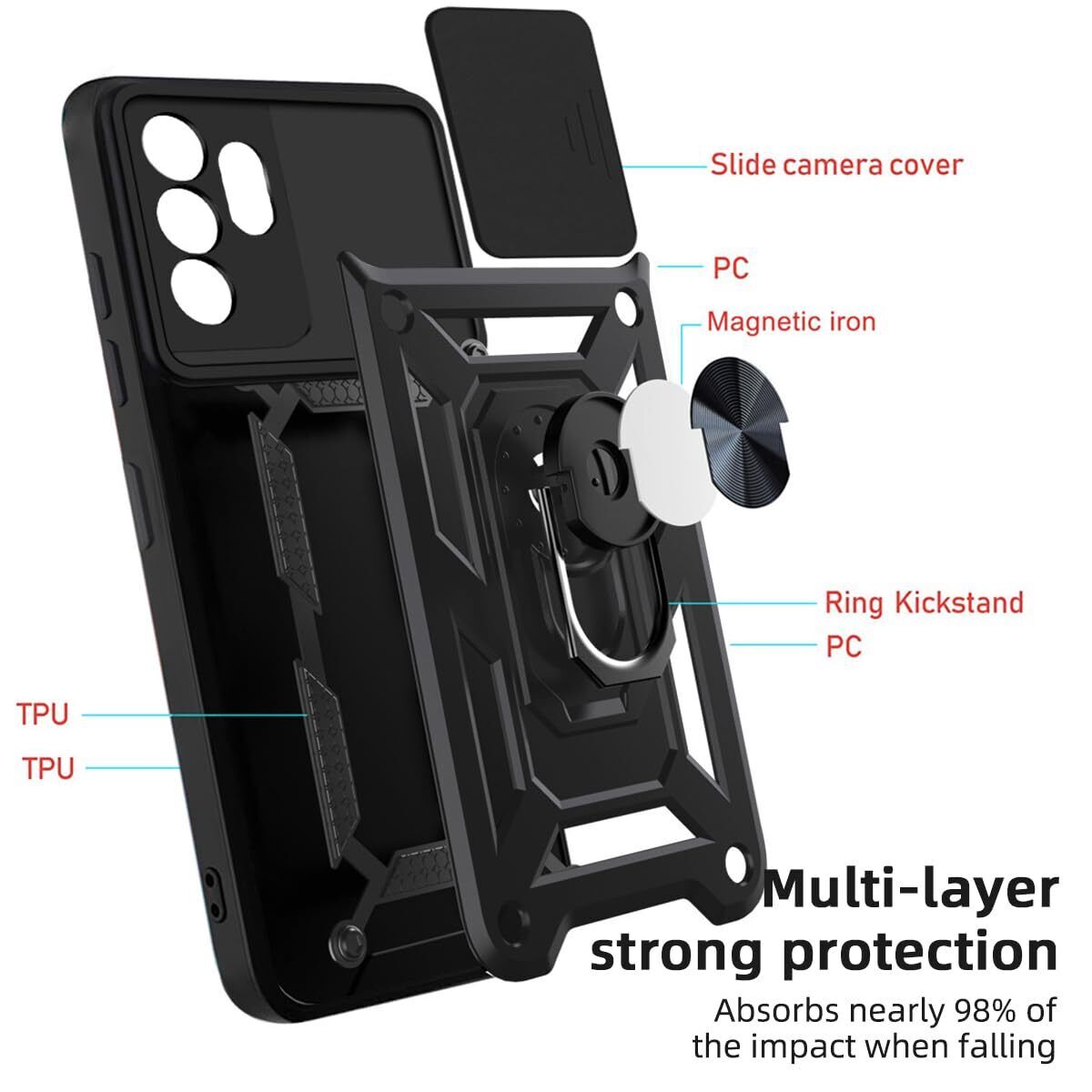 For Samsung Galaxy S24 Plus Ultra 5G Case Shockproof Magnetic Ring Cover