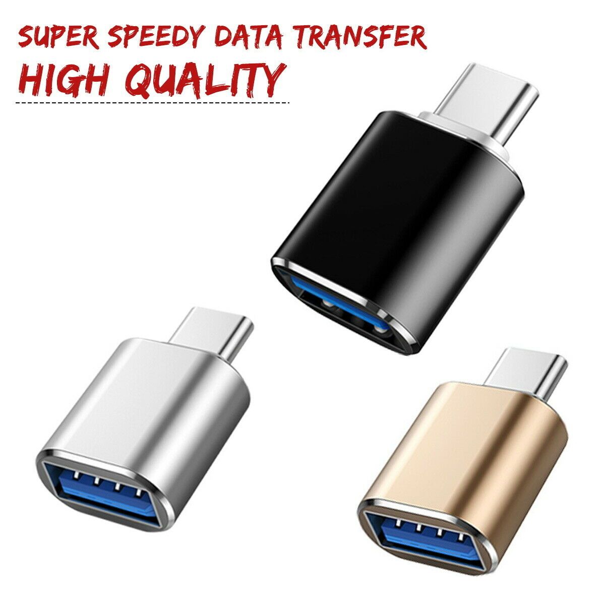 3X USB-C OTG Data Adapter USB Type C Male to USB 3.1 A Female Cable Converter