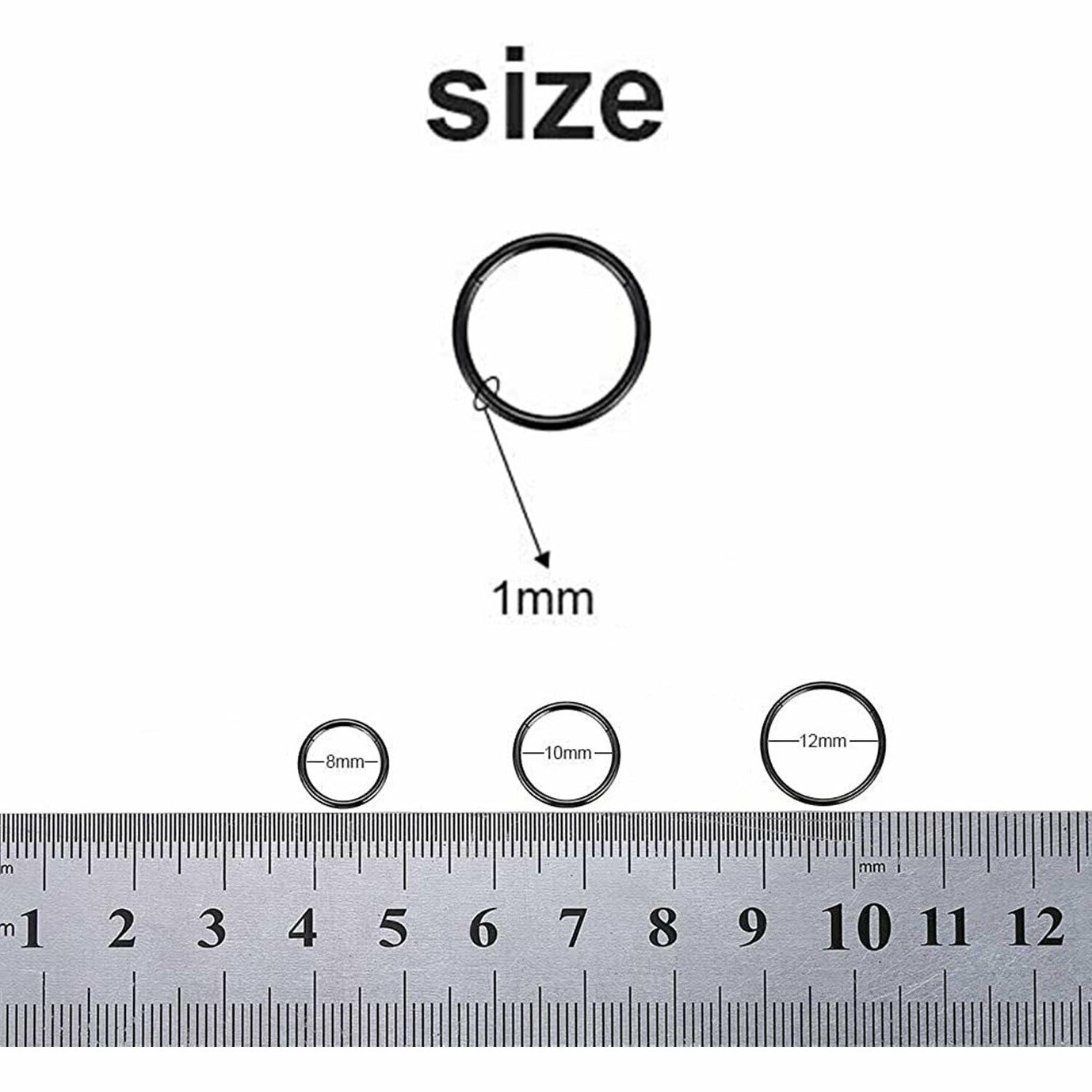 2X Nose Lip Ear Ring Hoop Rings Surgical Body Piercing Earring Stud 6 MM