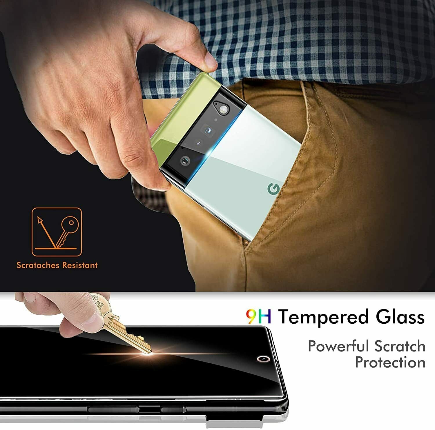 2xFor Google Pixel 6a Tempered Glass Screen Protector + Camera Lens Protect