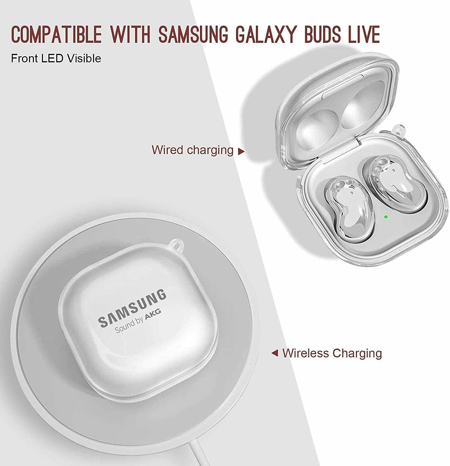 Clear Protective Cover Case for Samsung Galaxy Buds 2 Live/ Pro Earbuds Earphone