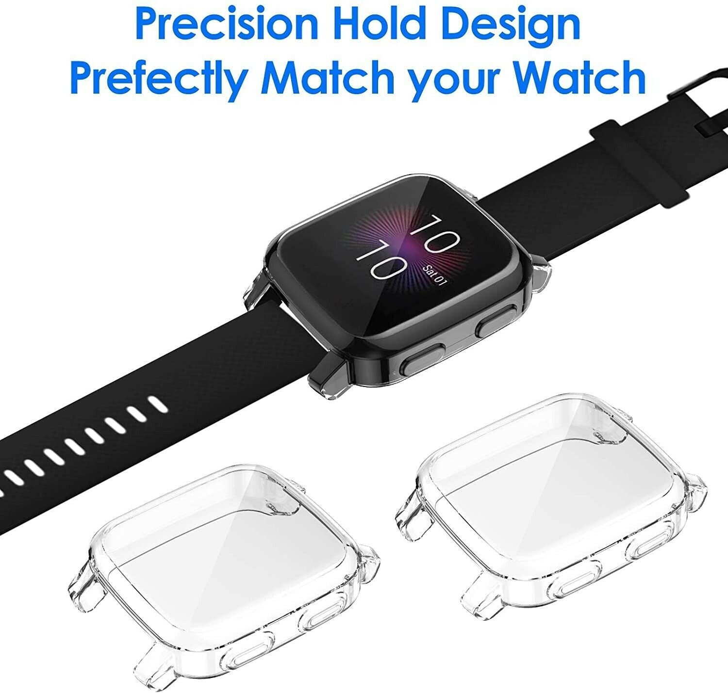 For Garmin Venu SQ Music Shockproof Clear TPU Case Full Cover Screen Protector