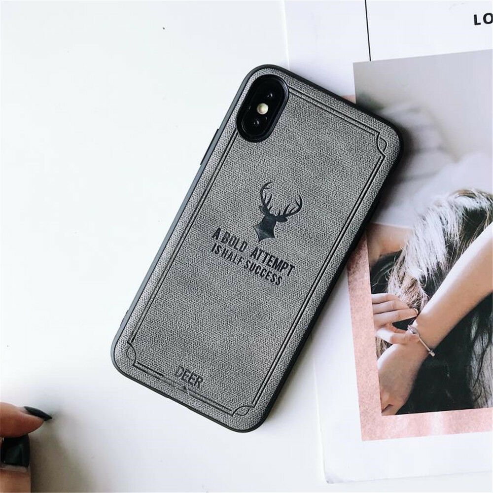 iPhone XR Cloth Case Deer Soft TPU Silicon Slim Back Cover
