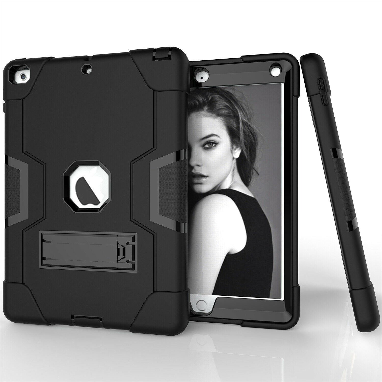 For iPad 7th Gen 10.2 2019 Case Shockproof Hybrid Rubber Tough Armor Stand Cover