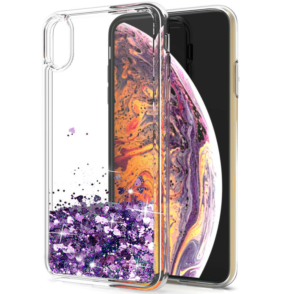 Bling Dynamic Glitter Moving Quicksand Liquid Case Cover For iPhone XR