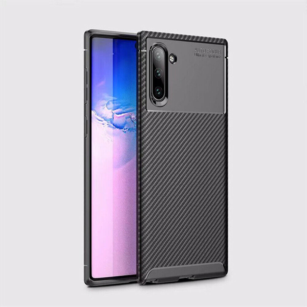 For Samsung Galaxy Note 10 Plus Carbon Fiber Rubber Case TPU Slim Matte Cover