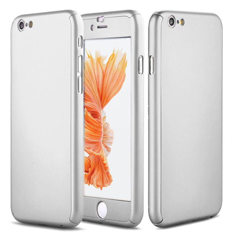 iPhone XS Full Body Shockproof Case Cover + Tempered Glass-Rose Gold