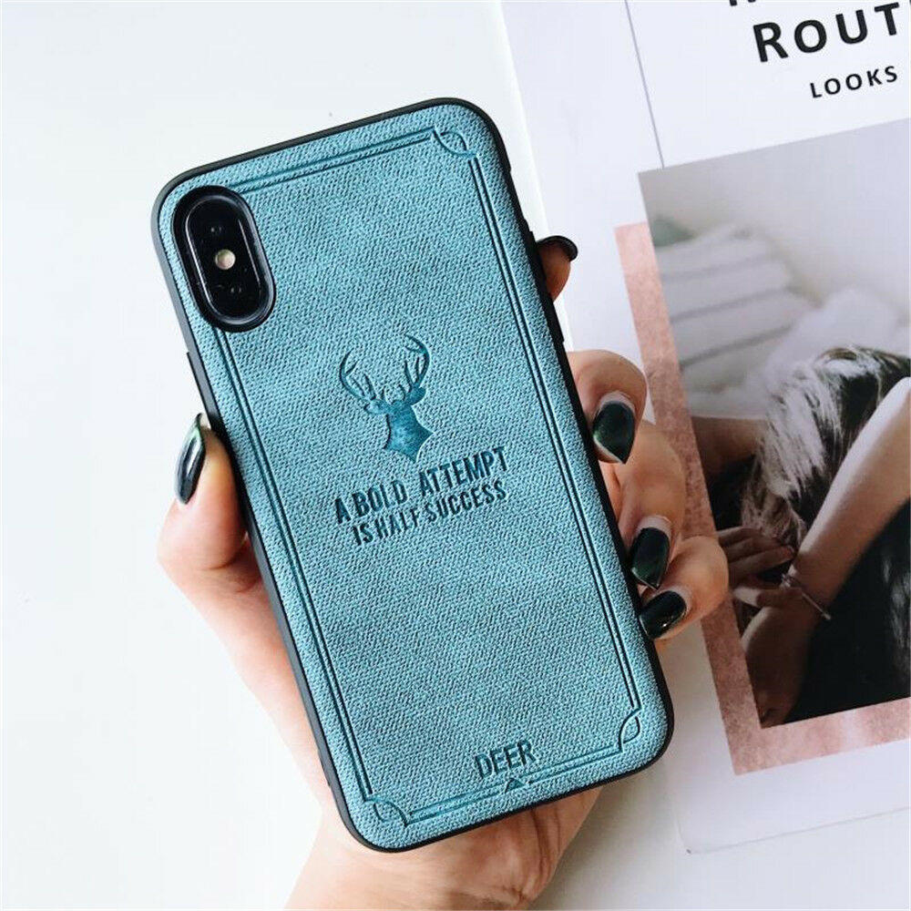 iPhone XR Cloth Case Deer Soft TPU Silicon Slim Back Cover