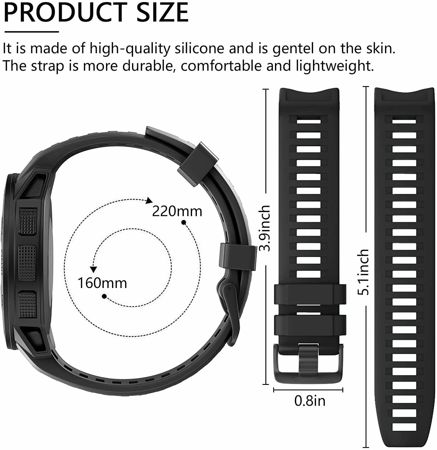For Garmin Instinct Sports Tactical Dual Power Silicone Band Replacement Strap