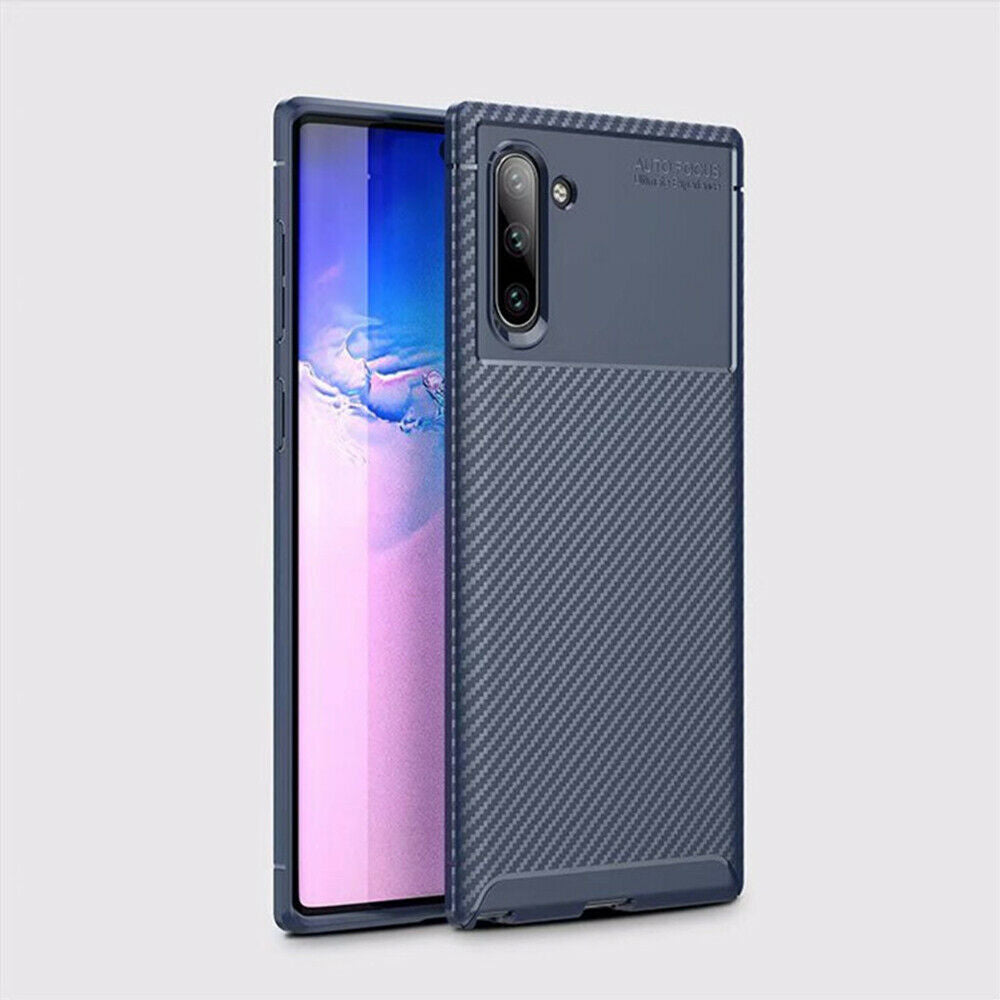 For Samsung Galaxy Note 10 Plus Carbon Fiber Rubber Case TPU Slim Matte Cover