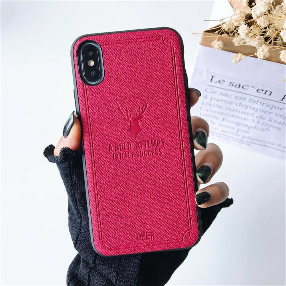 iPhone XR Cloth Case Deer Soft TPU Silicon Slim Back Cover