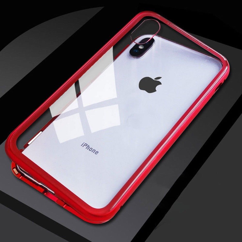 iPhone XR Case Metal Luxury Thin Slim Shockproof Cover For Apple Phone-Red