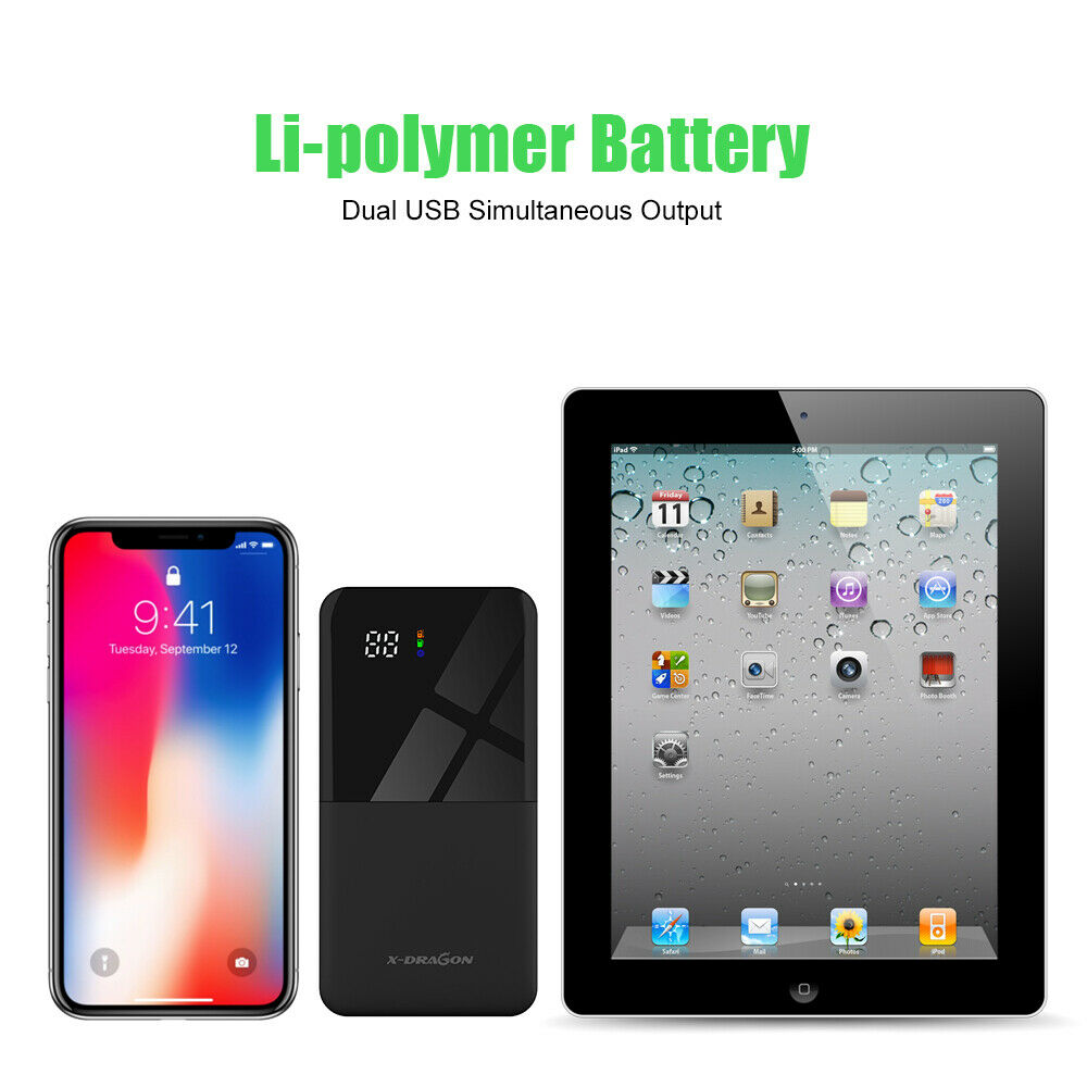 500000mAh LCD Portable External Battery Charger USB Power Bank Backup For Phone