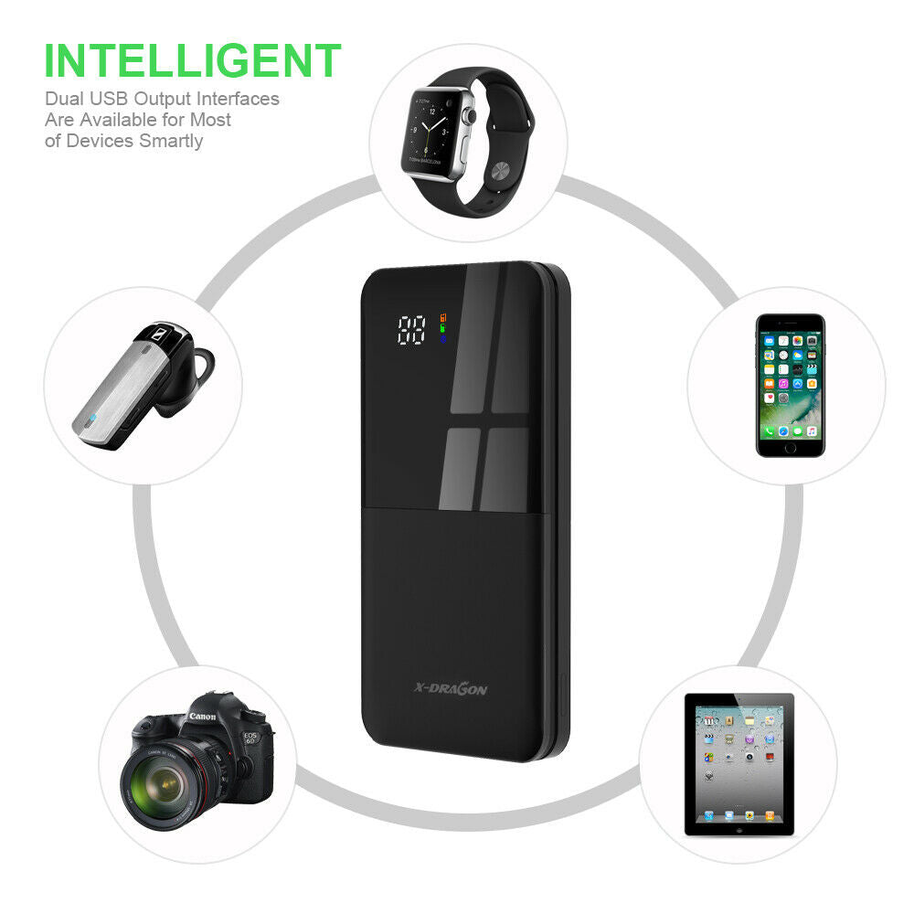 500000mAh LCD Portable External Battery Charger USB Power Bank Backup For Phone