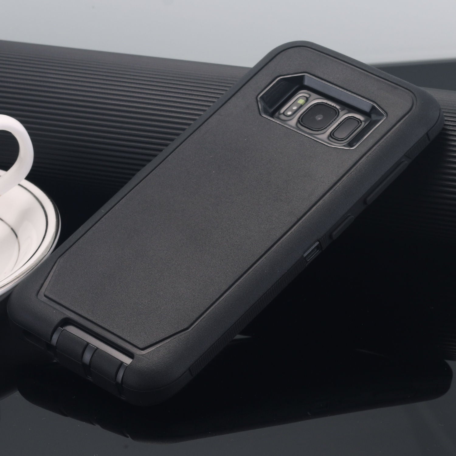 Samsung Galaxy S10E Case Shockproof Hybrid Rubber Armor Rugged Cover-Black