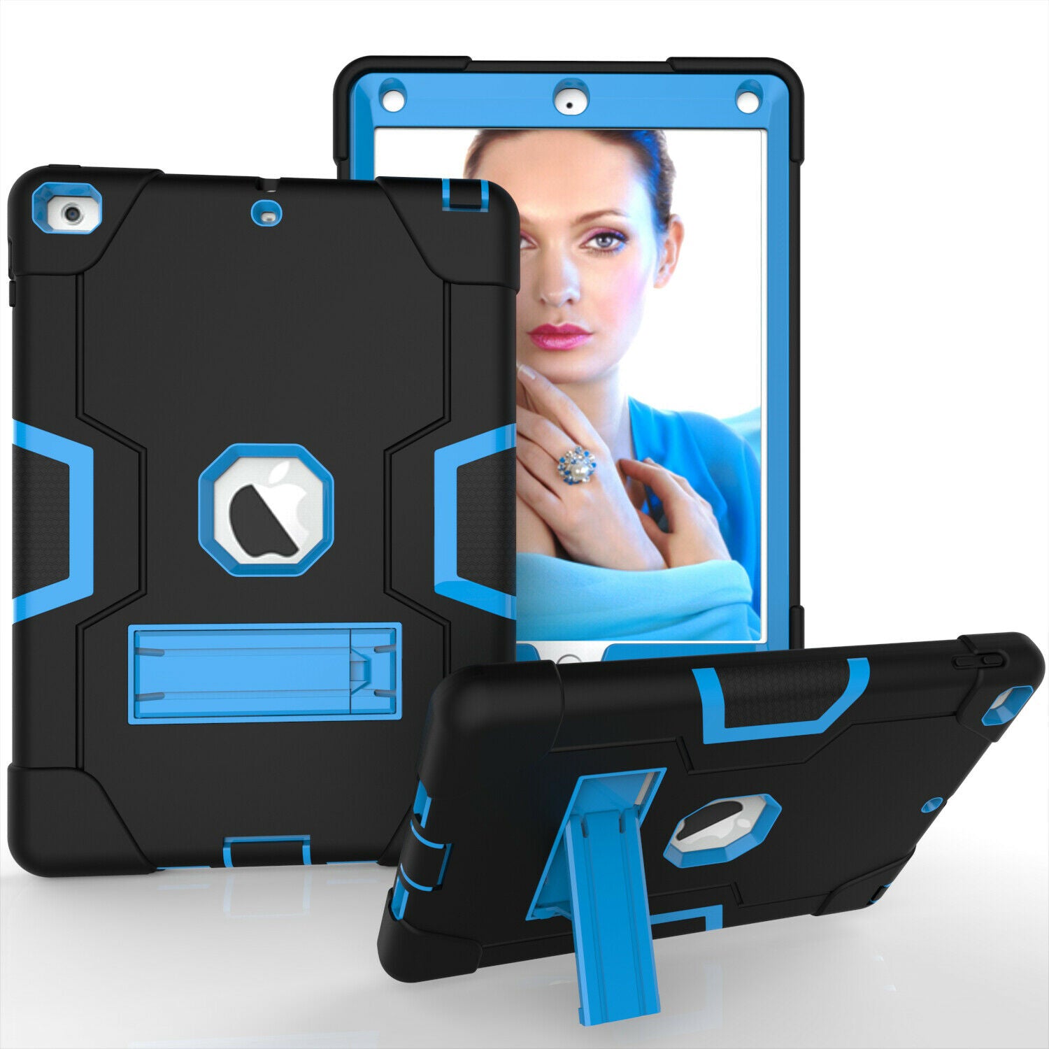 For iPad 7th Gen 10.2 2019 Case Shockproof Hybrid Rubber Tough Armor Stand Cover