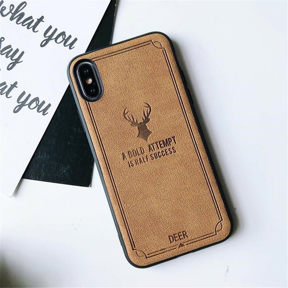 iPhone XR Cloth Case Deer Soft TPU Silicon Slim Back Cover