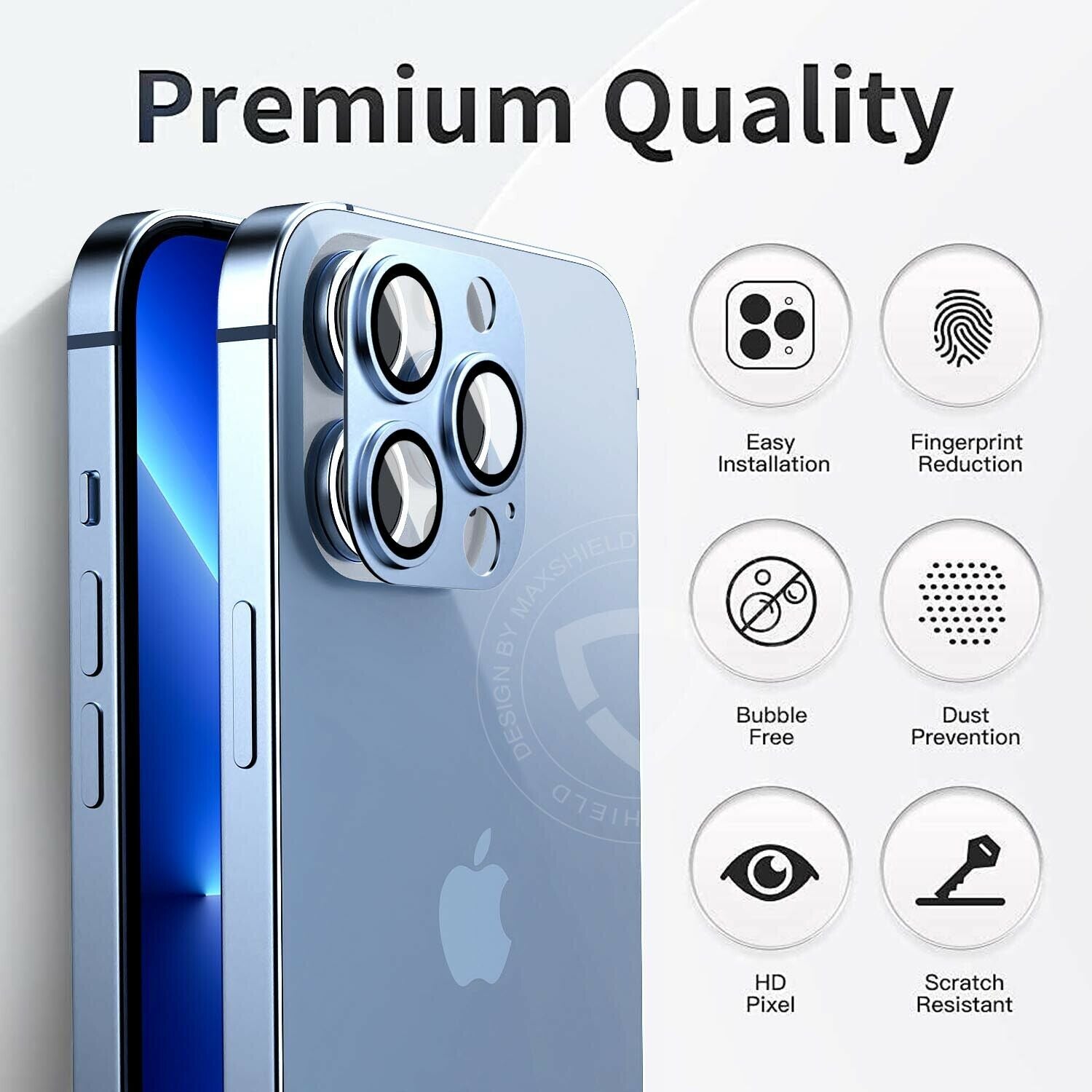 [1 Packs] For Apple iPhone 14 Series Screen Protector Full Cover Metal Camera Lens Glass