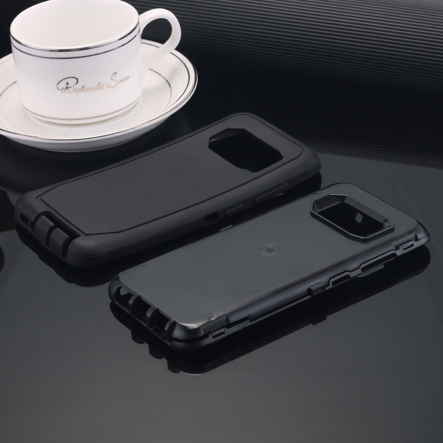 Samsung Galaxy S10 Case Shockproof Hybrid Rubber Armor Rugged Cover-Black